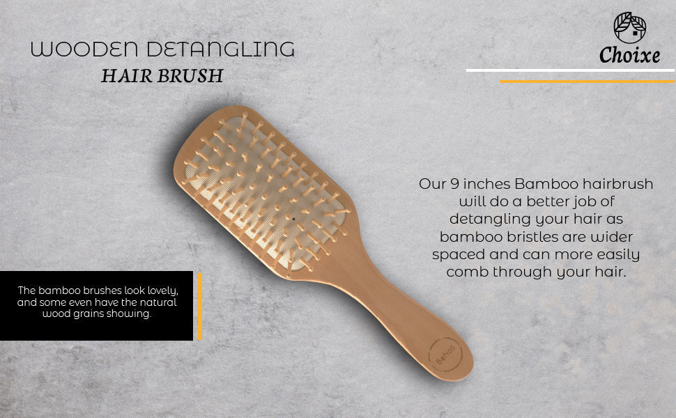 Natural Wooden Detangling Hair Brush.