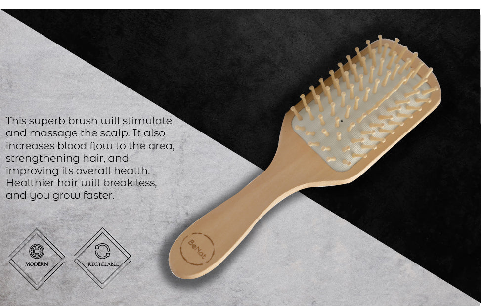 Natural Wooden Detangling Hair Brush.