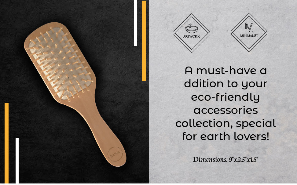 Natural Wooden Detangling Hair Brush.