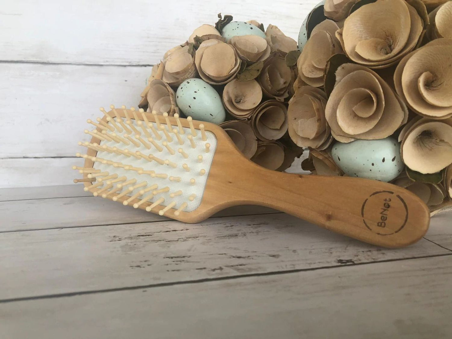 Natural Wooden Detangling Hair Brush.