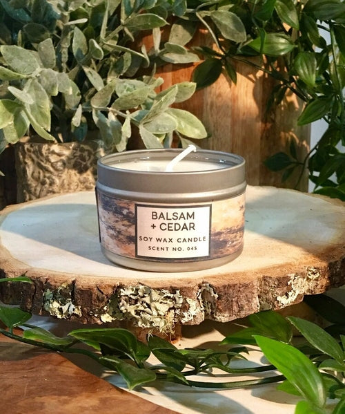 Balsam + Cedar Soy Wax Candle.