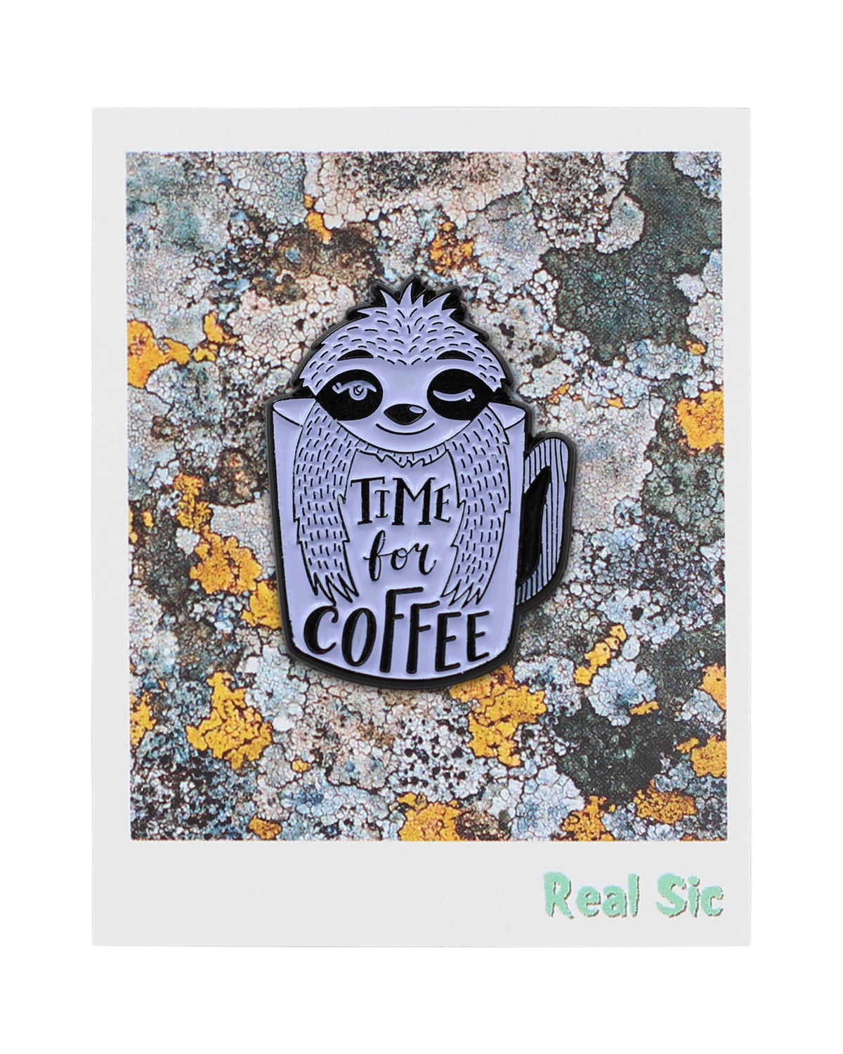 Coffee Sloth – Time For Coffee Enamel Pin.