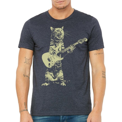 Cat Playing Guitar Graphic Tee