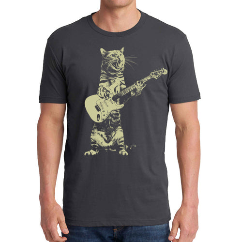 Cat Playing Guitar Graphic Tee