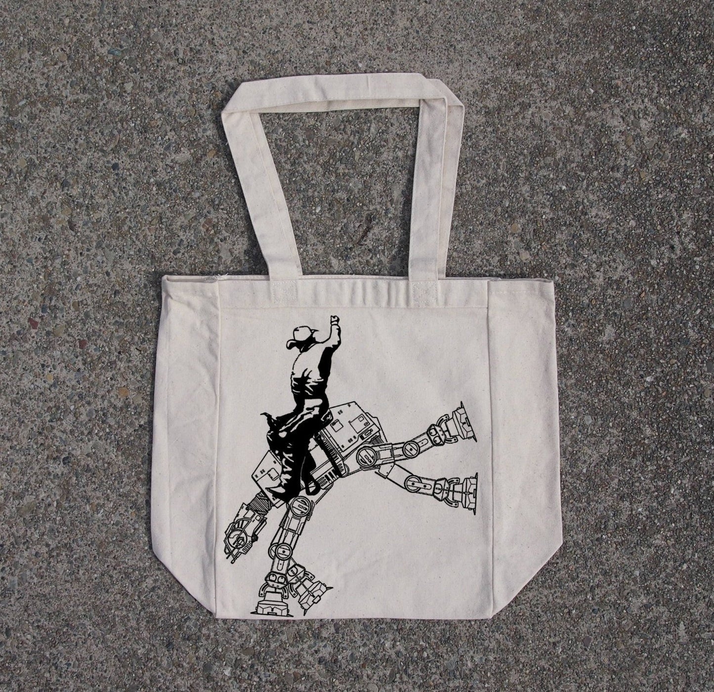 Star Wars AT AT Rodeo Cotton Canvas Natural Tote Bag